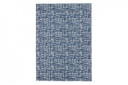 Blue and White Grid Rug 1